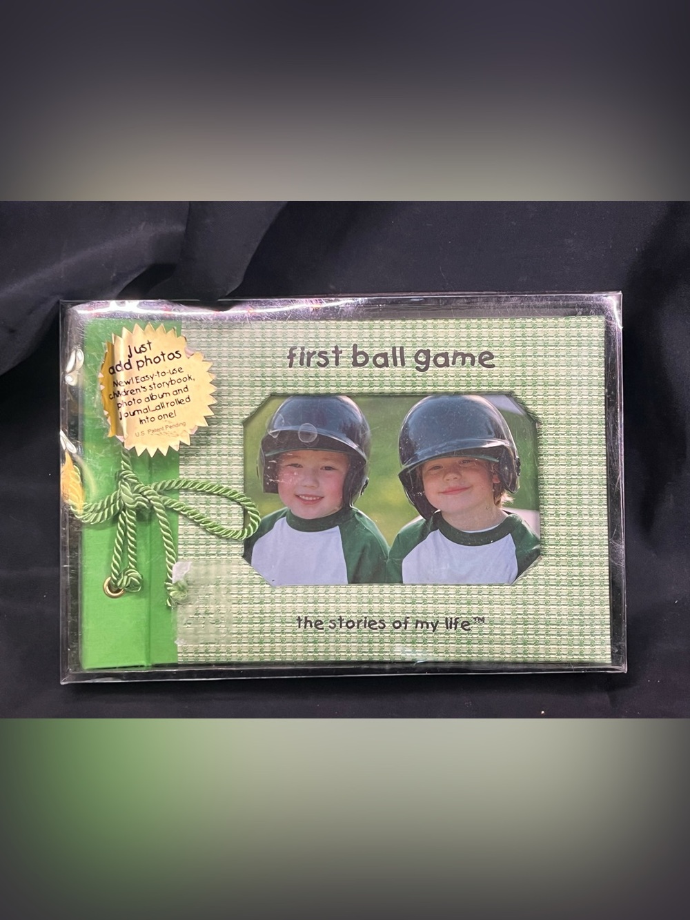 1st Ball Game Photo Album NIB Stories of My Life Green plaid Sports Picture Book